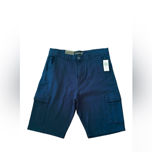 Wicked Stitch Flex Fabric Men’s Navy Cargo Dress Shorts  size 36 NWT - Picture 1 of 5